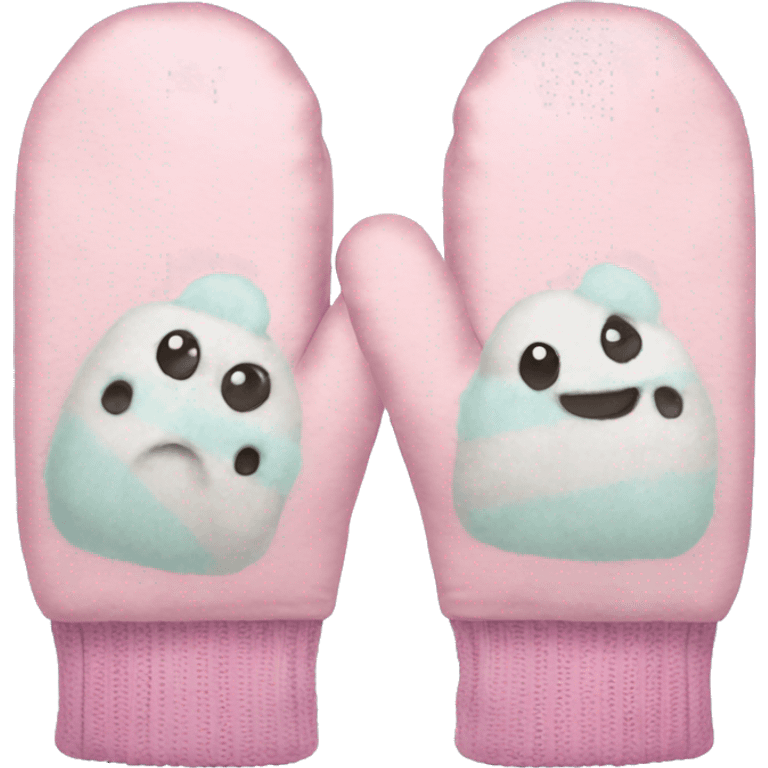 Pastel mittens pair  emoji