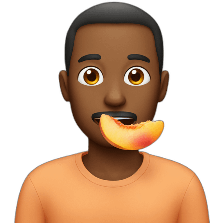 Man eating peach emoji