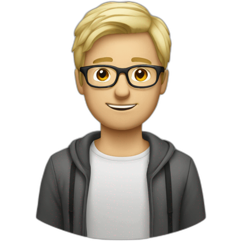 german guy unshaved short blond hair wearing glasses emoji