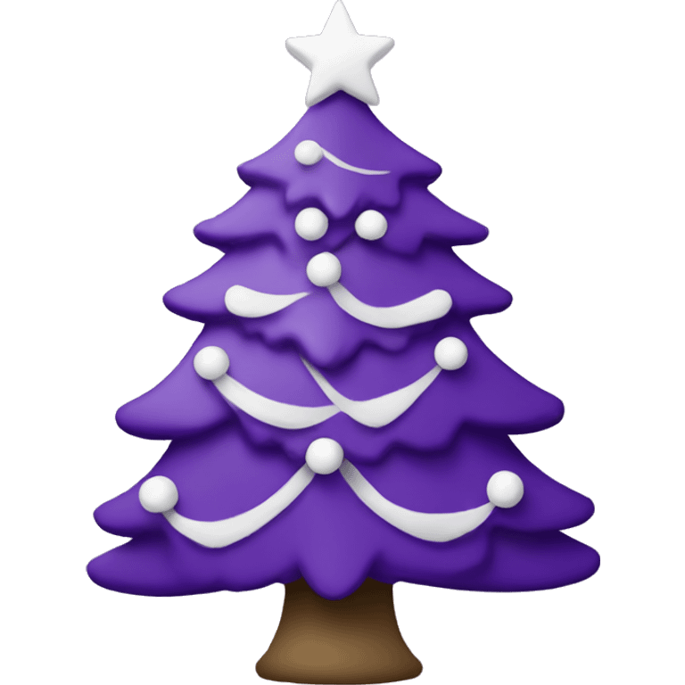 Purple Christmas tree with white ornaments emoji