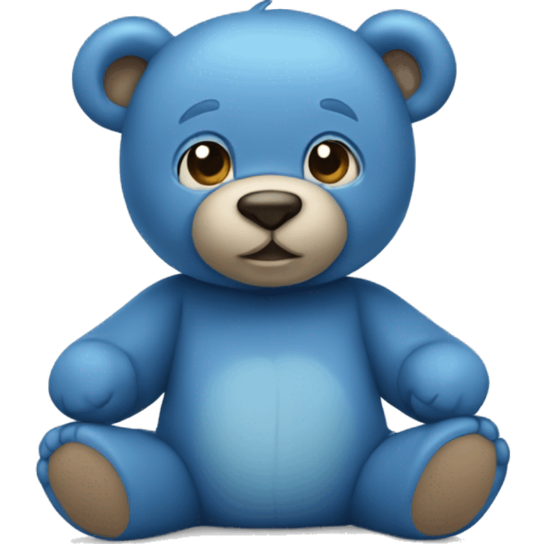 Create blue teddy bear in sitting pose emoji