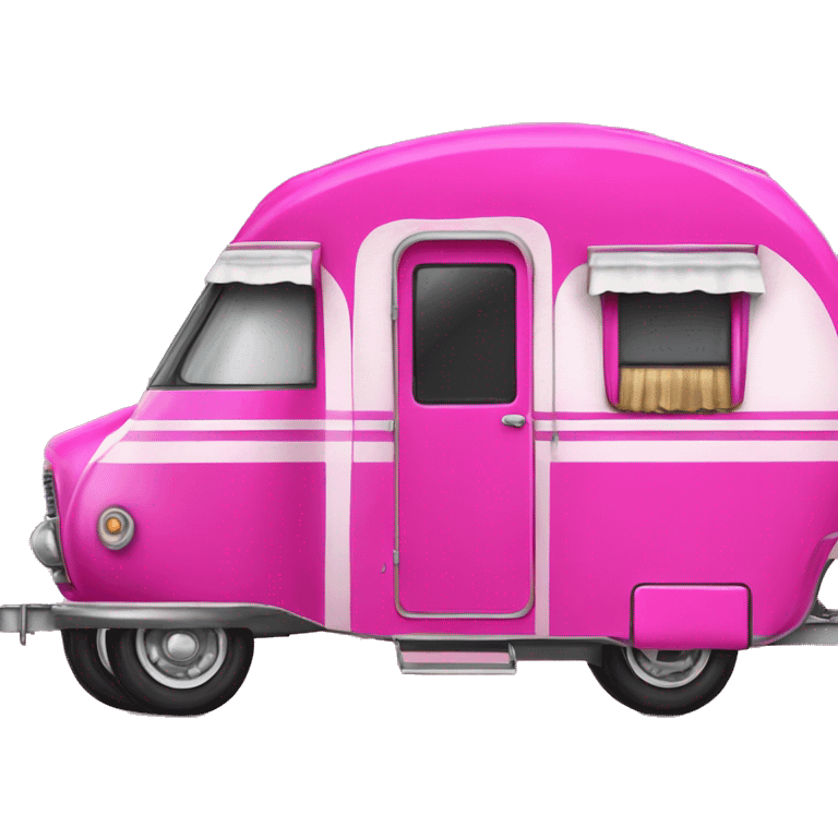 Realistic hot pink vintage round gypsy caravan wagon camper emoji