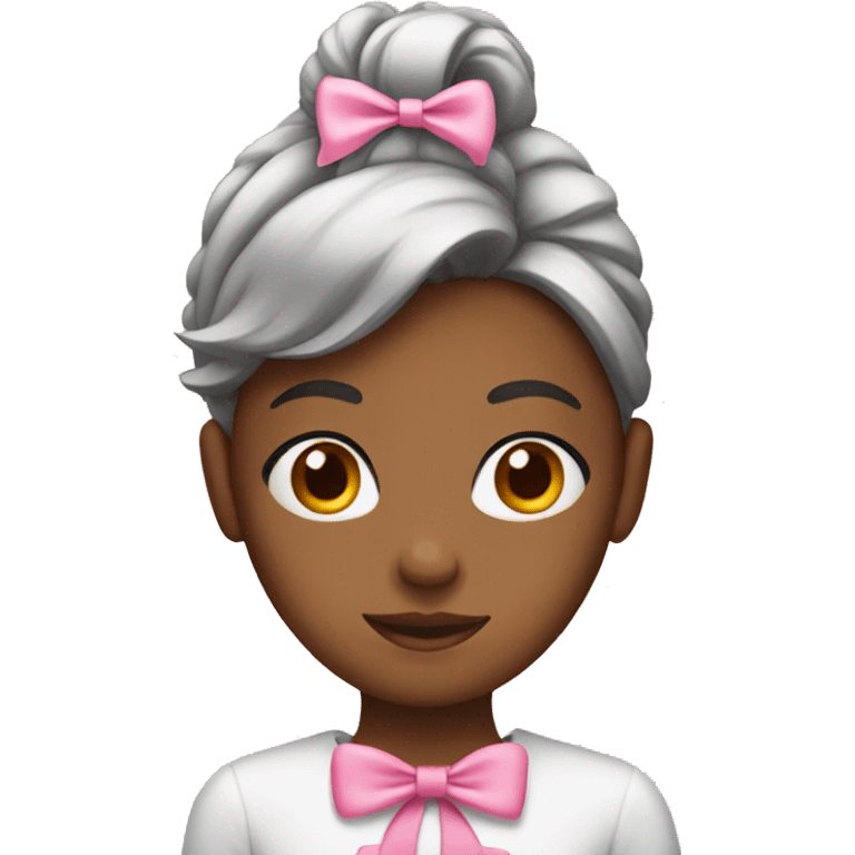 girl wearing a pink bow emoji