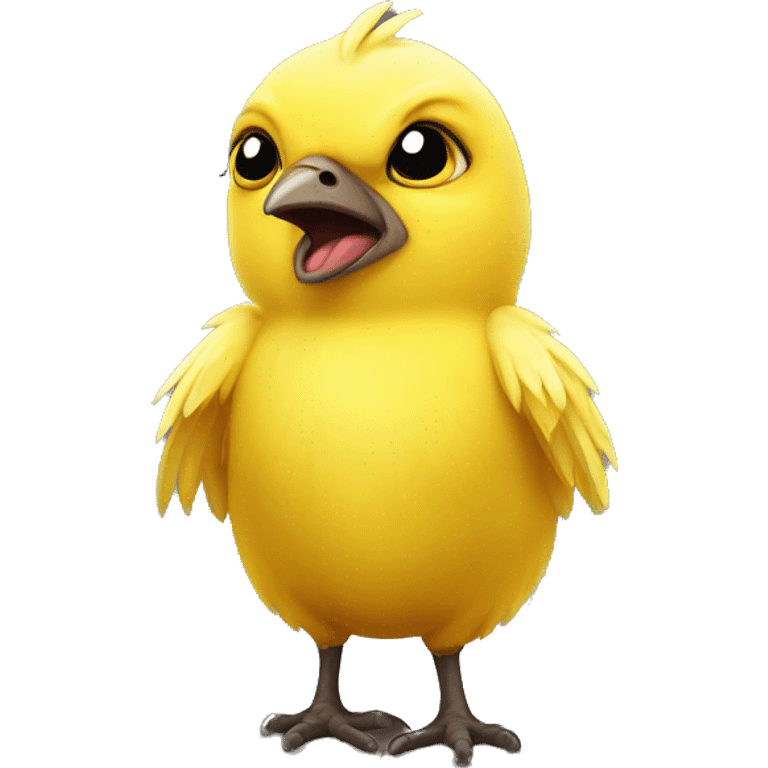 yellow angry baby bird chick emoji