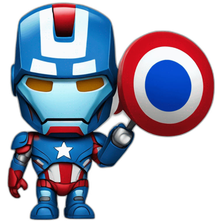 Iron man with french flag colors emoji