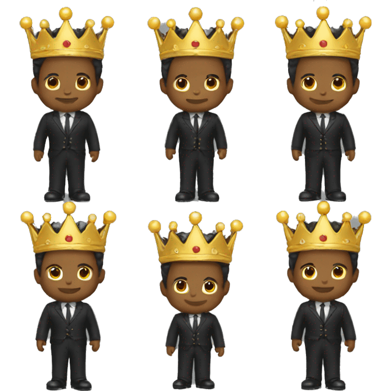 Man black suit crown emoji