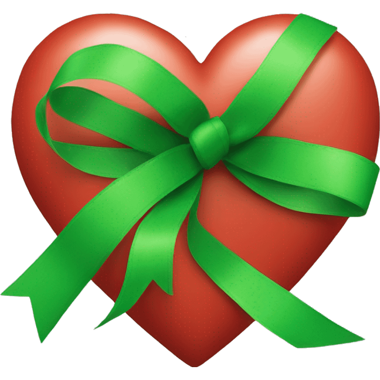 Red heart with green ribbon on top emoji