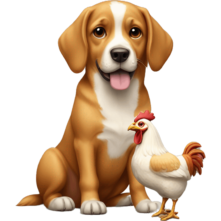 Dog and chicken emoji