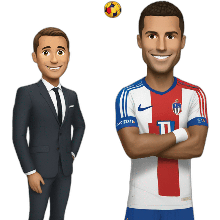 Macron avec ronaldo emoji