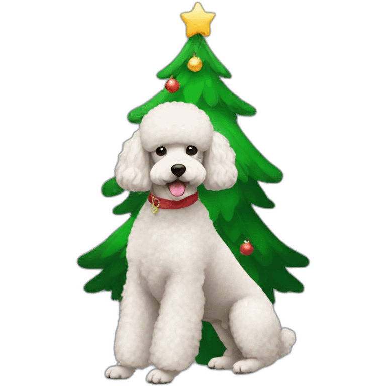 poodle looking like christmas tree emoji