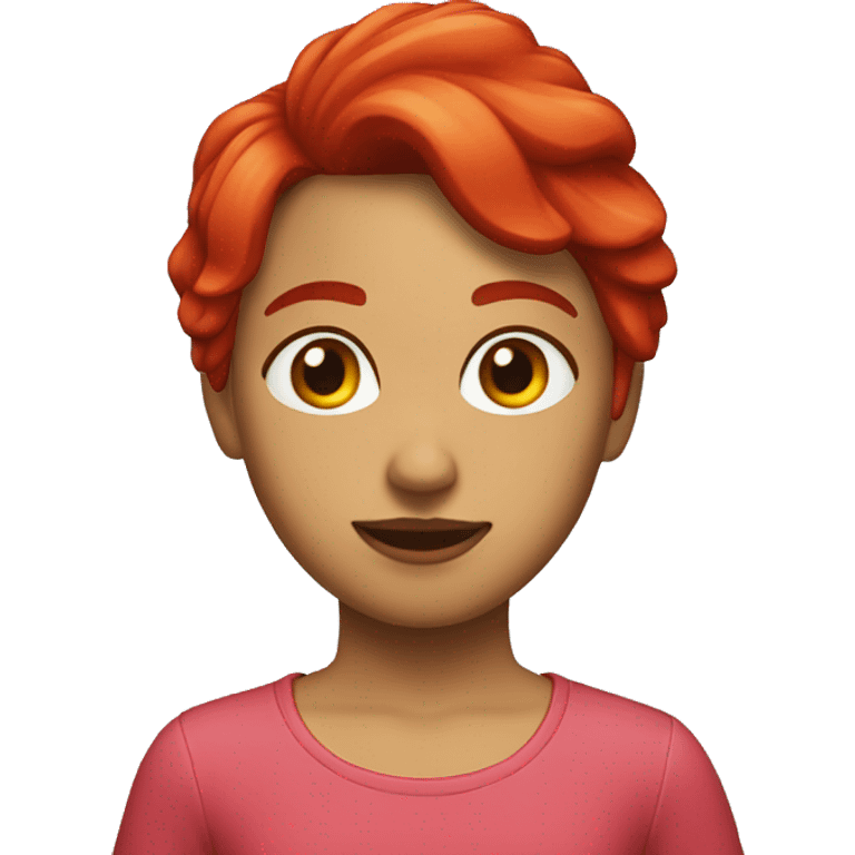 chica pelo rojo hasta los hombros emoji