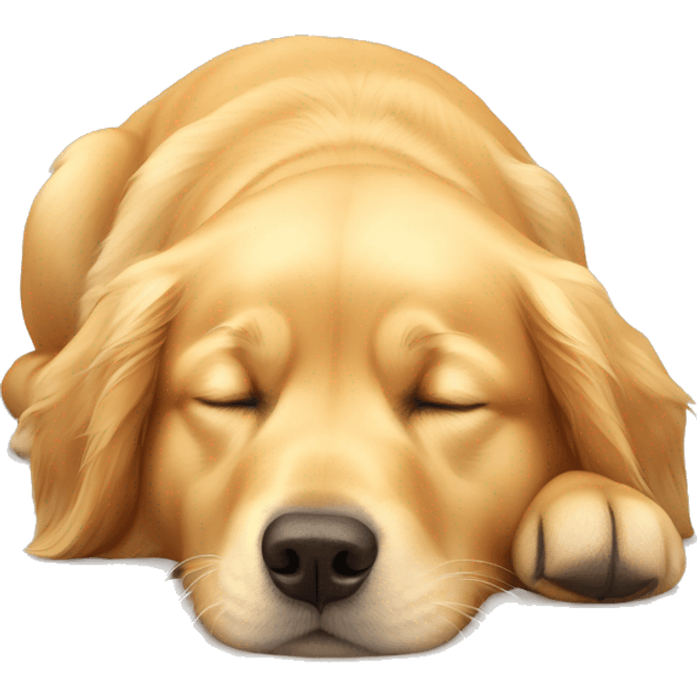 Golden retriever sleeping emoji