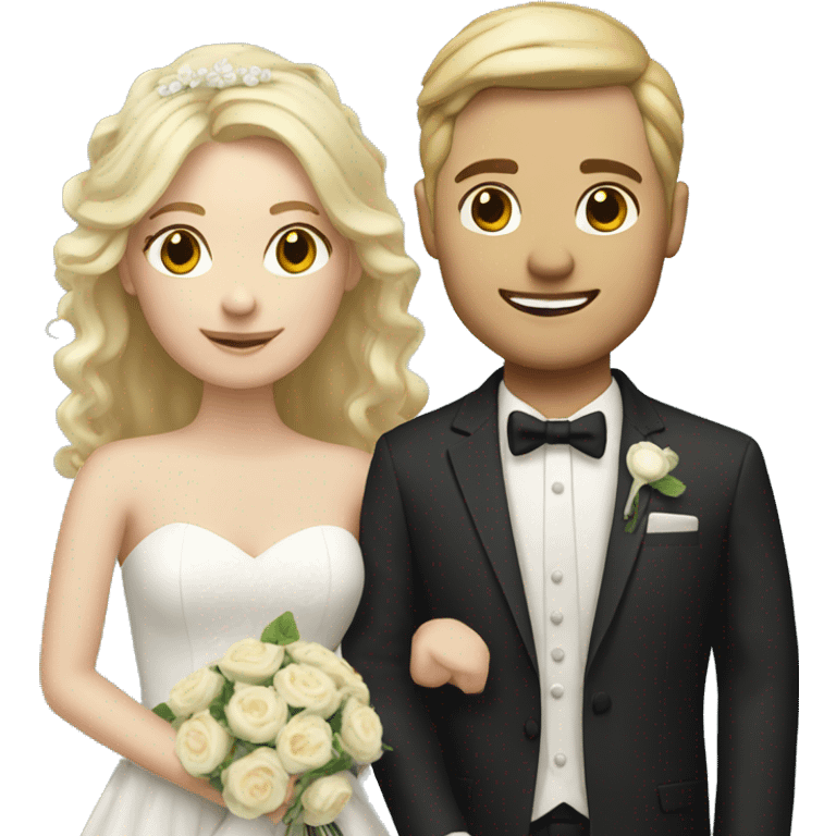 Realistic Wedding couple Both with blond hair and both with fair Skin  emoji