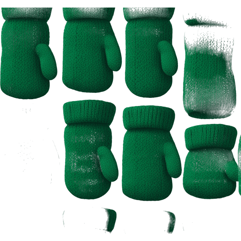 Dark green knitted mittens emoji