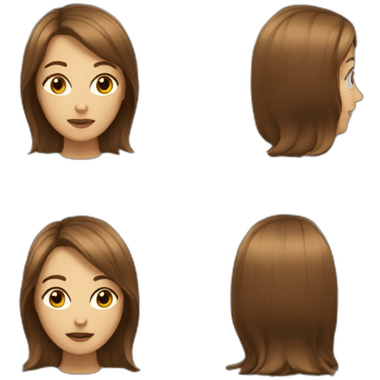 girl psychologist with long brown hair  hair emoji