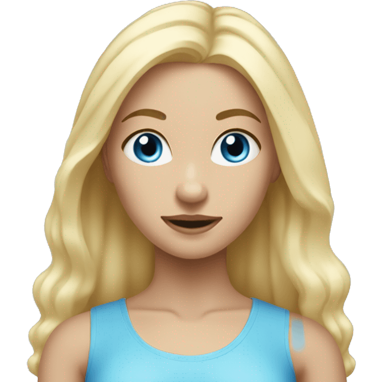 Blonde blue eyes girl Pilates  emoji