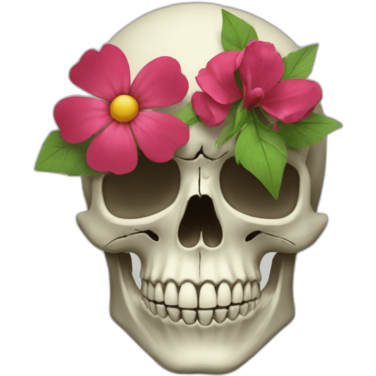 skull flower emoji