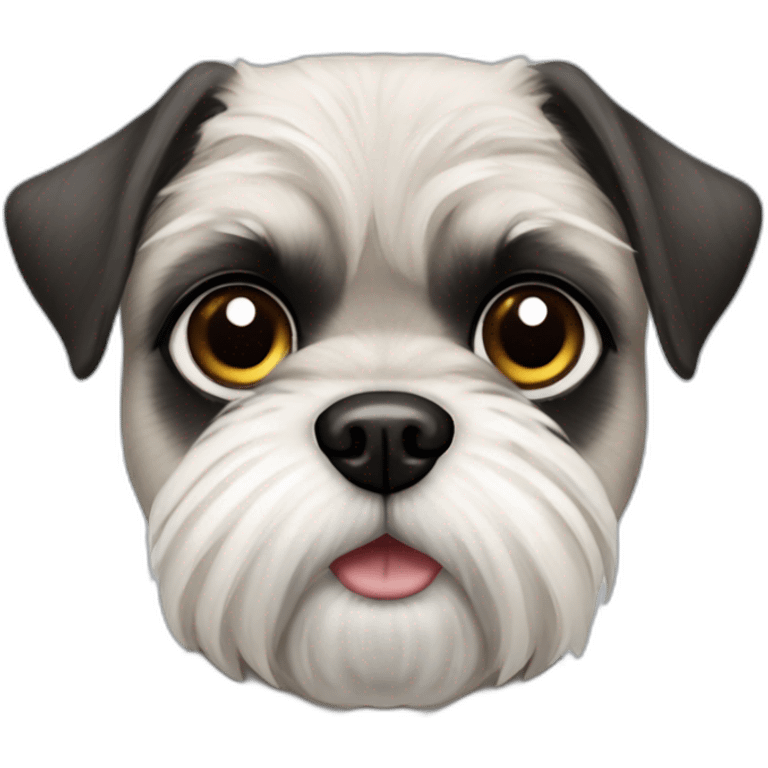 pug x schnauzer with white furr emoji