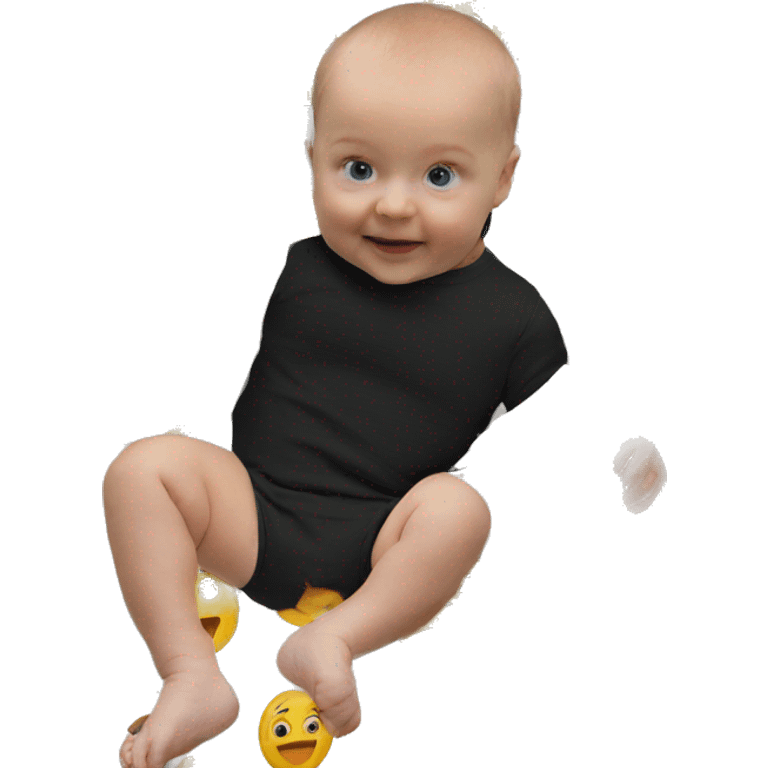 babies long sleeve bodysuit emoji