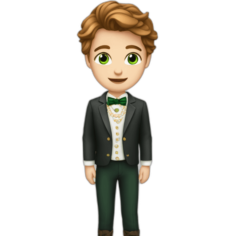 Posh-boy-with-pearl-necklace-and-green-eyes-and-brown-hair emoji