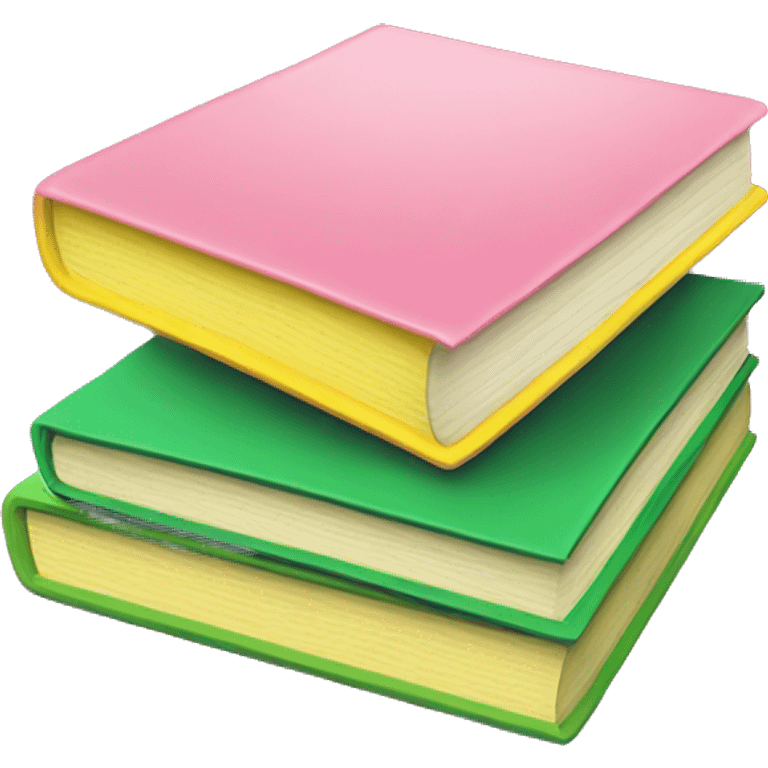 Pink,green and yellow book emoji