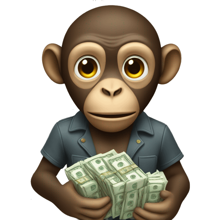 monkey holding stack of money  emoji