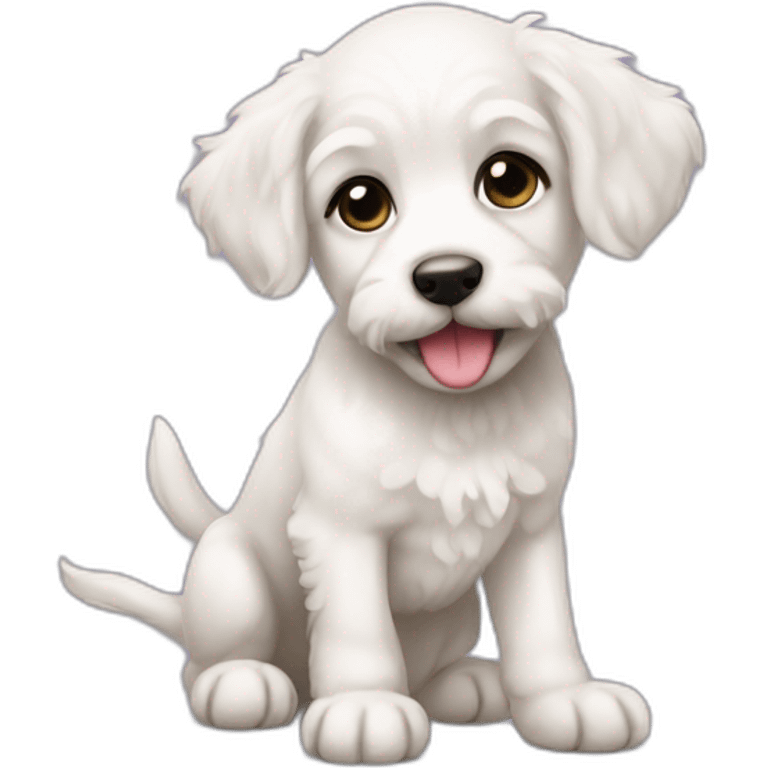 CANICHE WHITE puppy emoji