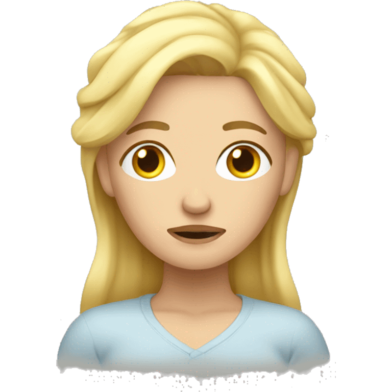 tired blonde woman with falls down away emoji