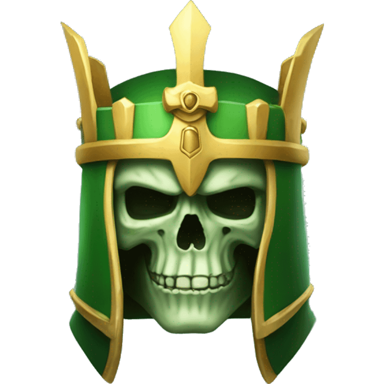 Skull knight king green emoji