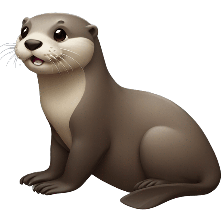 Otter with a rock emoji