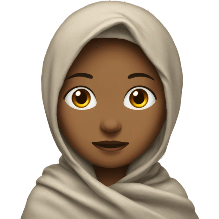 Girl with blanket on head emoji