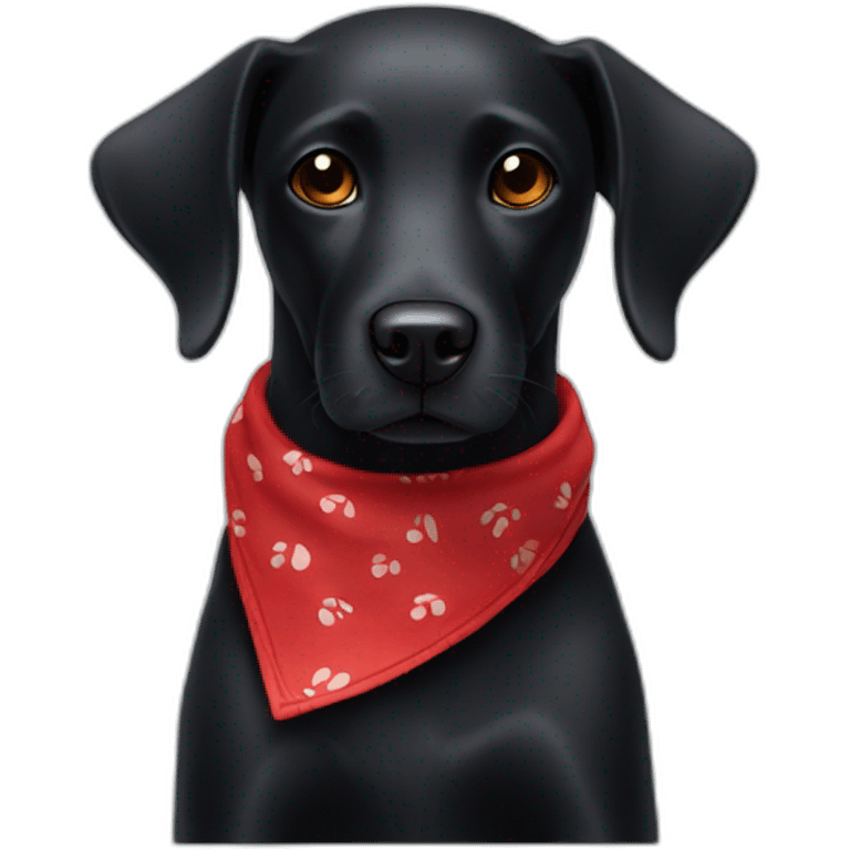 black-dog-with-a-red-bandana-around-its-neck emoji