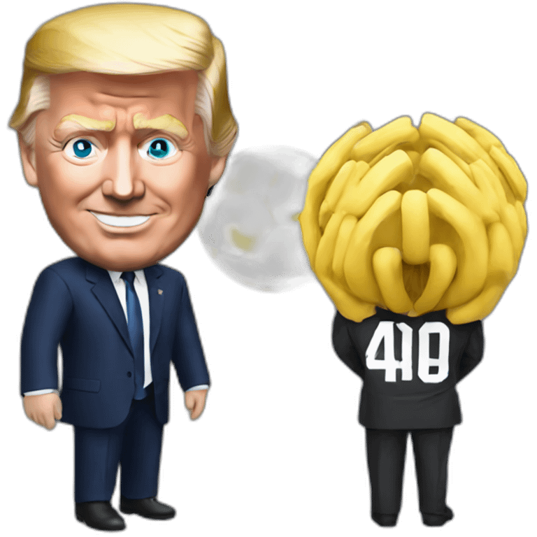 Trump holding Messi emoji