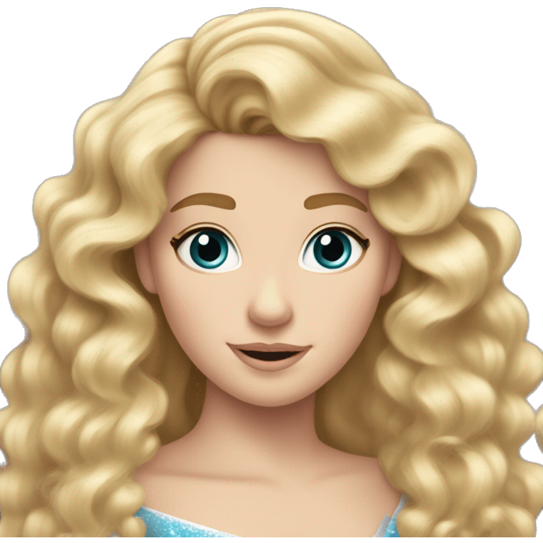 Princess Aurora blonde curly hair and bangs  emoji