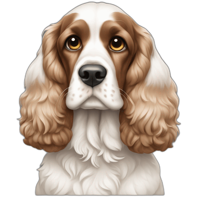 Dog American cocker spaniel black and white color emoji