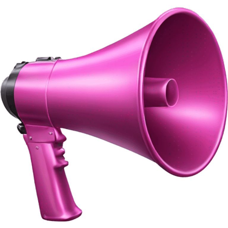 Metallic megaphone in pink emoji