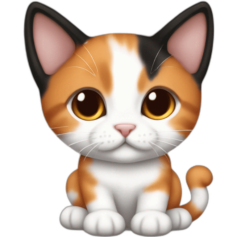 Orange brown black white calico cute baby cat emoji