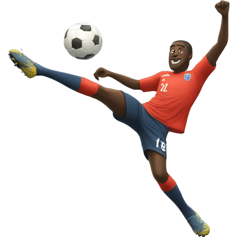 Soccer player doing bicycle kick emoji