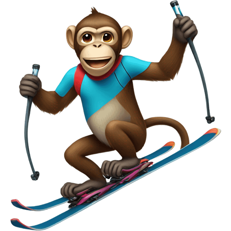 Monkey on skis emoji