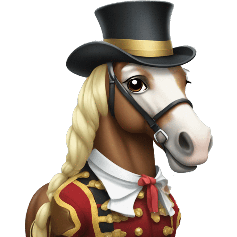 Dressed up horse emoji