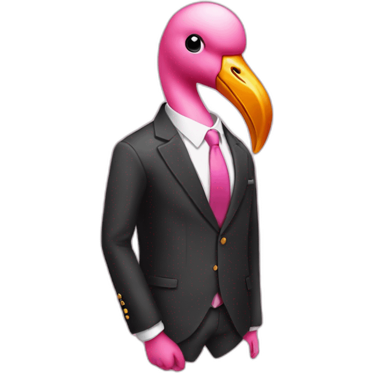 flamingo in a suit emoji