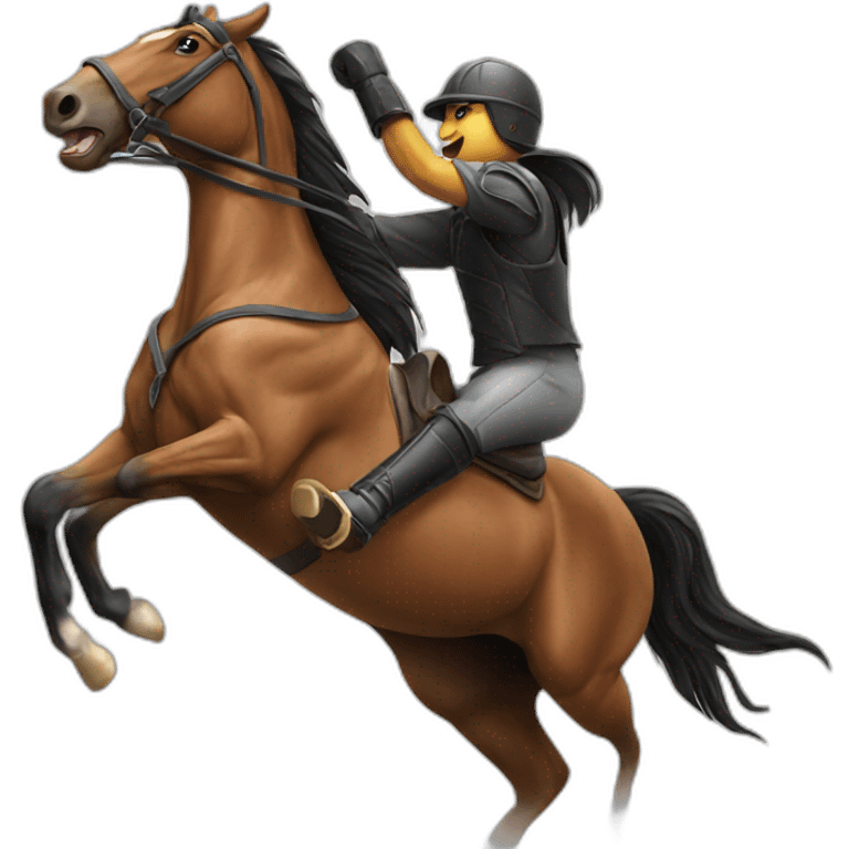 Horse fighting a horse emoji