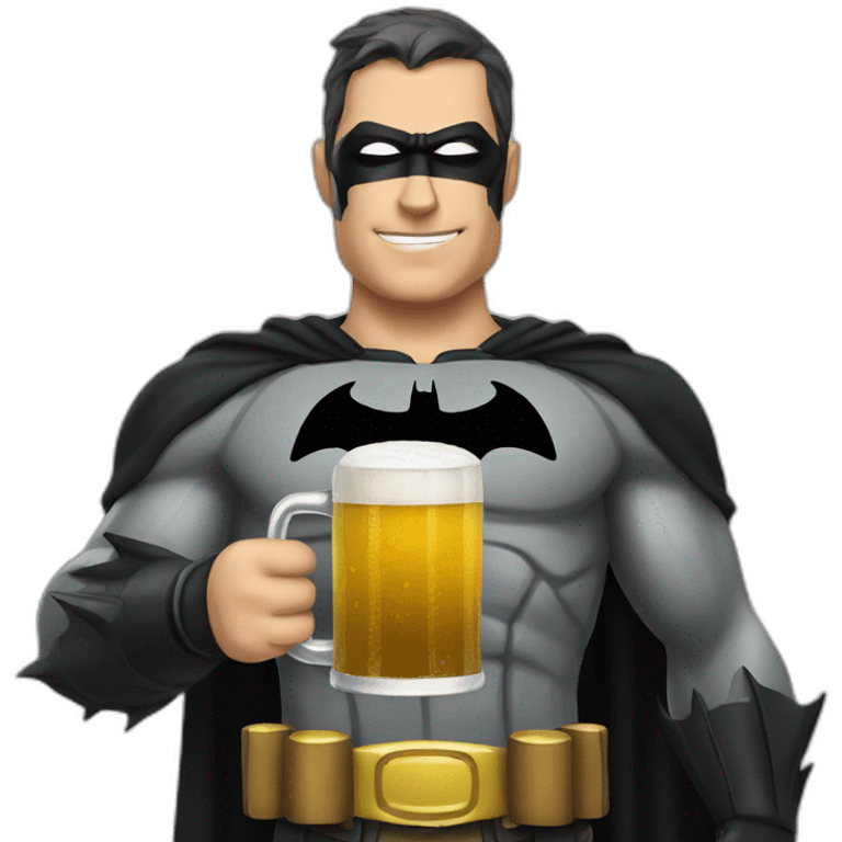 Batman with beer emoji