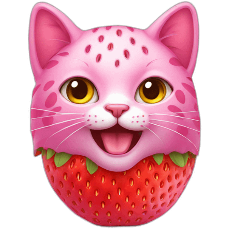 pink strawberry cat emoji