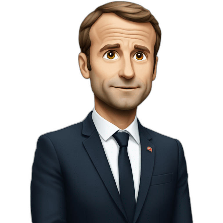 Macron avec un front immense emoji