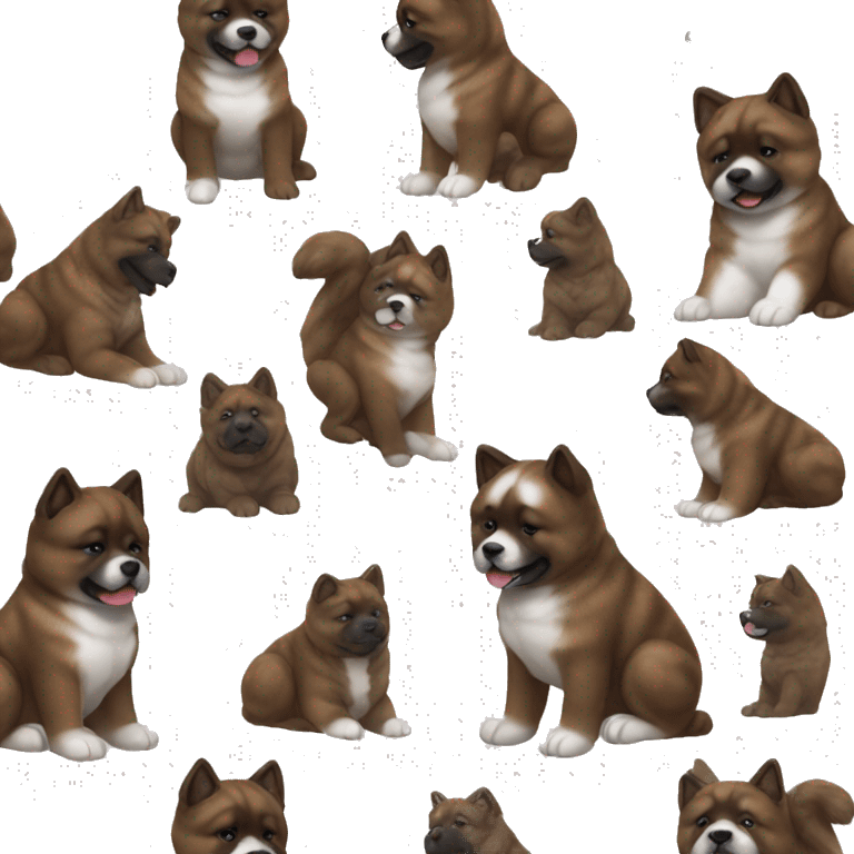 Brown brindle Akita Puppy sitting  emoji