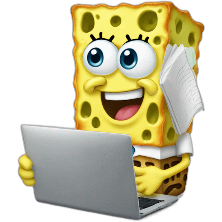 SPONGBOB WITH LAPTOB emoji