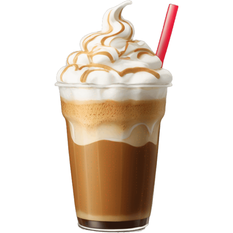 Biscoff cold coffee with whipped cream emoji