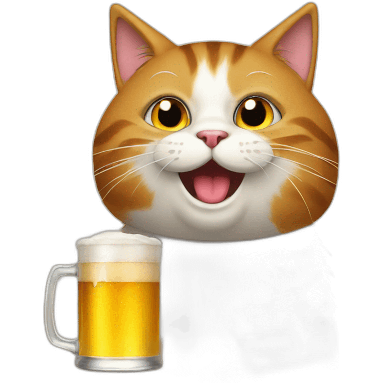 Cat drink beer emoji