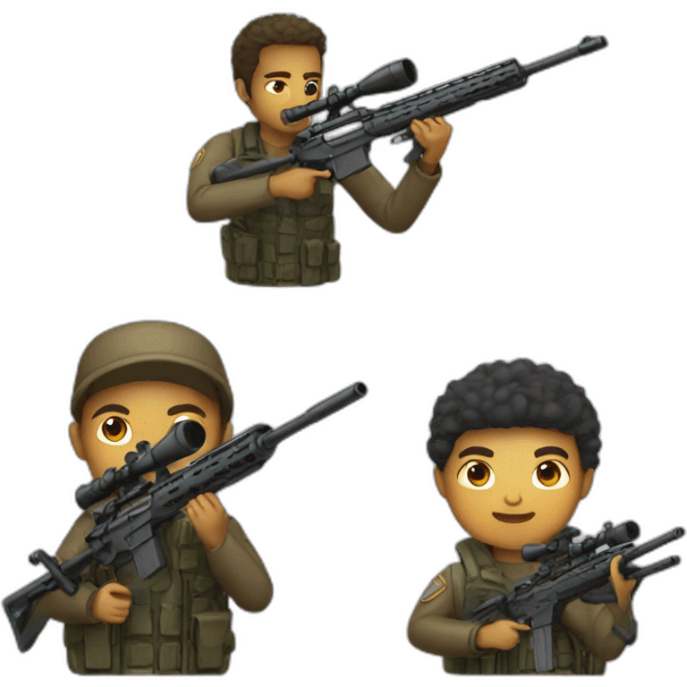 sniper with a rifle and with light skin emoji